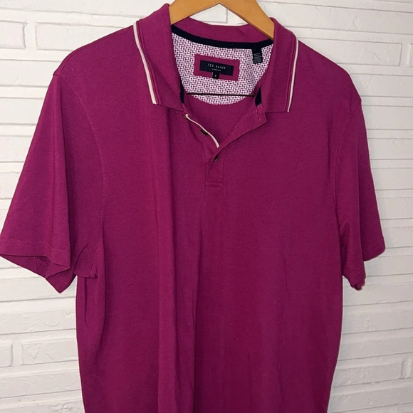Ted Baker London Fuchsia Cotton Blend Polo, Men’s Size XXL - Picture 2 of 9